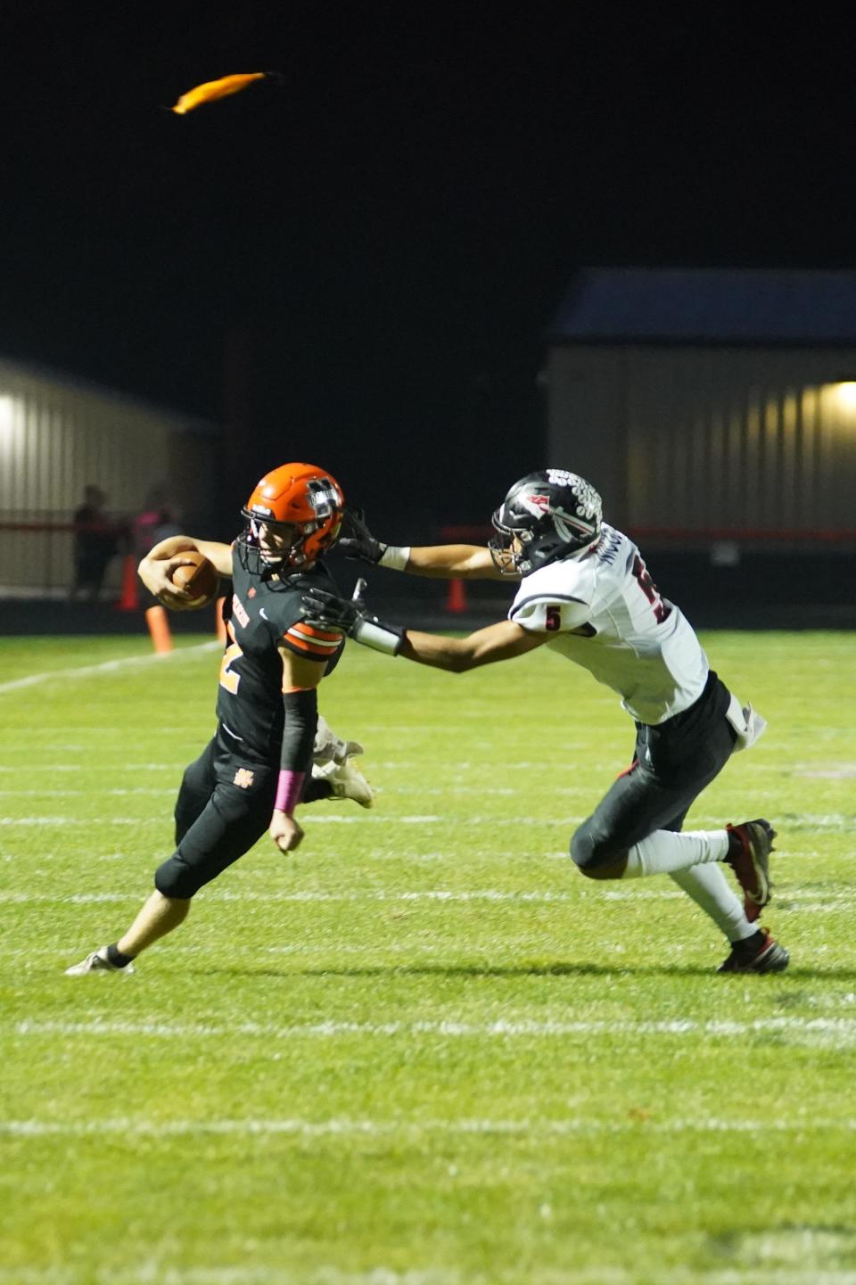 Indian Lake won at least a piece of the CBC Mad River Division after a late score gave the Lakers a 28-21 football win at North Union on Friday.