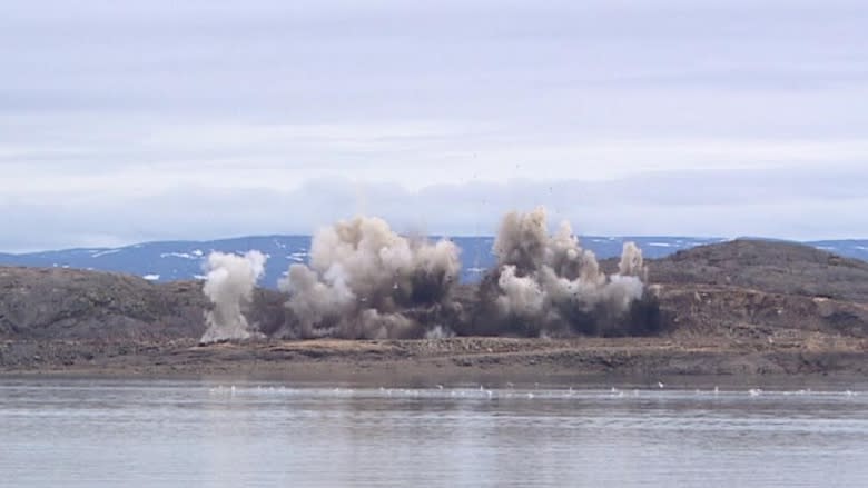 Explosions rattle Iqaluit as rock blasting continues to make space for deep sea port