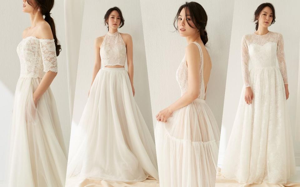每一件輕婚紗從設計、選布選蕾絲到打版，都是由Chou  Chou與打版師們共同討論設計  圖片來源：瞧瞧 ChouChou 官網