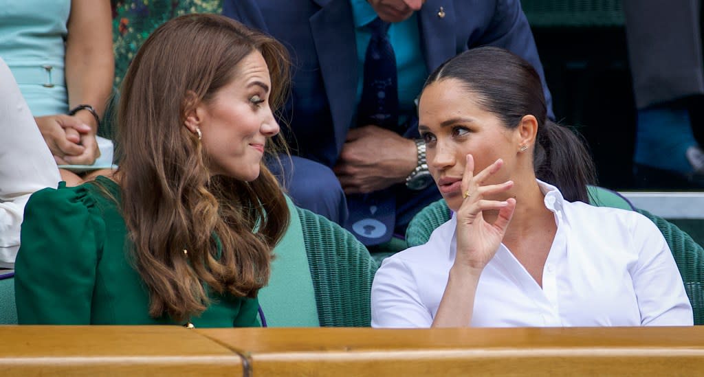 Markle’s new move may take the heat off her estranged sister-in-law, Kate Middleton (left). Getty Images