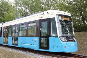 Bombardier FLEXITY tram for Gothenburg’s transit authority Göteborgs Spårvägar in Sweden.