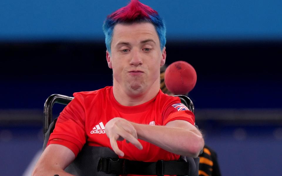 David Smith playing boccia