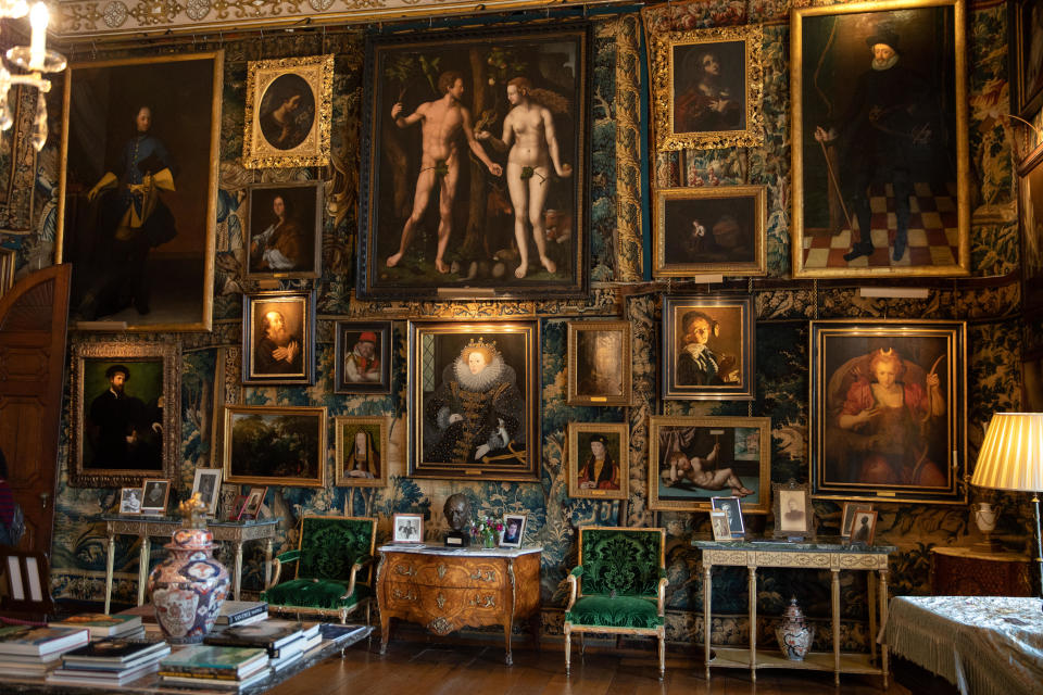 Hatfield is home to two very famous portraits of Queen Elizabeth I, including the “Ermine Portrait” of 1585 (bottom center).