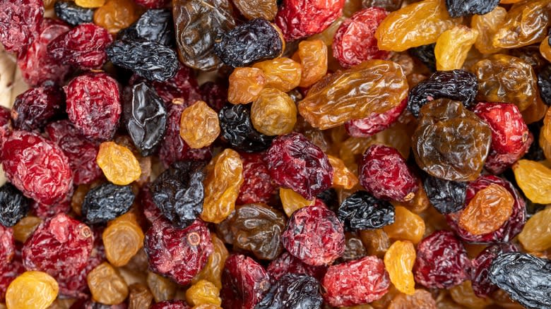 Variety of dried fruits