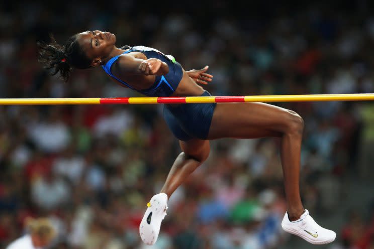 Chaunte Lowe cleared 1.99 meters in Beijing, which wasn't good enough for a medal ... until eight years later. (Getty Images)