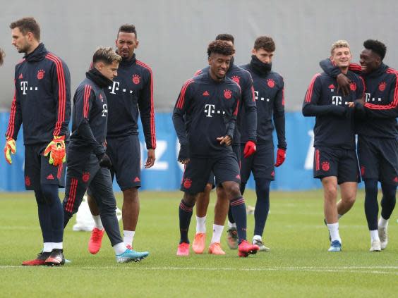 Bayern train ahead of the last 16 tie against Chelsea (Getty)