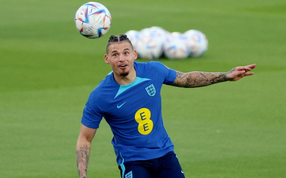 Kalvin Phillips, England Training - Al Wakrah SC stadium, Al Wakrah, Qatar - November 16, 2022 England's Kalvin Phillips during training - Reuters/Carl Recine