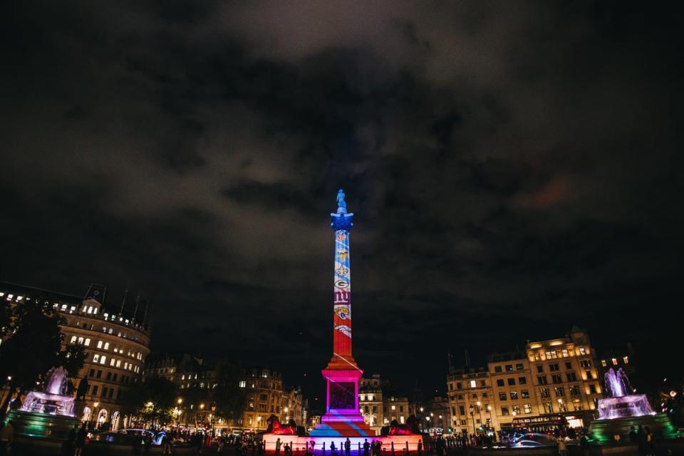 The NFL lights up Trafalgar Square ahead of the London Games starting with Vikings vs Saints on Sunday (NFL)