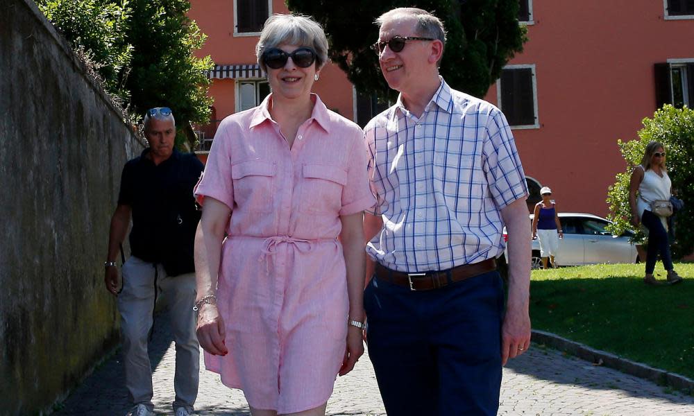 Theresa May on holiday in Italy with her husband, Philip.
