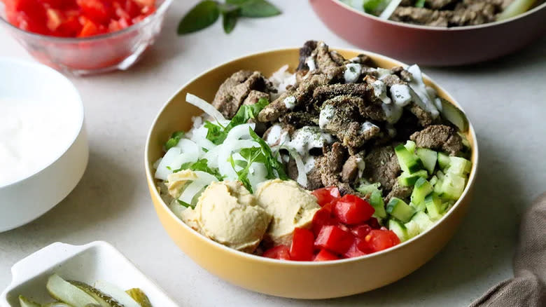 Middle Eastern-Spiced Beef Shawarma Bowls