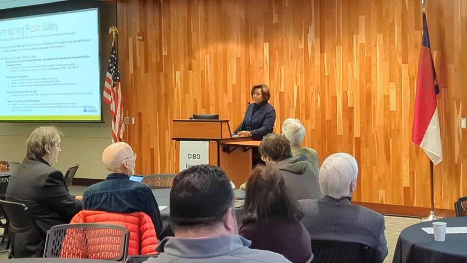 Asheville Vice Mayor Sandra Kilgore spoke at the Council for Independent Business Owners, or CIBO, on Jan. 6 about retention and recruitment at the Asheville Police Department.