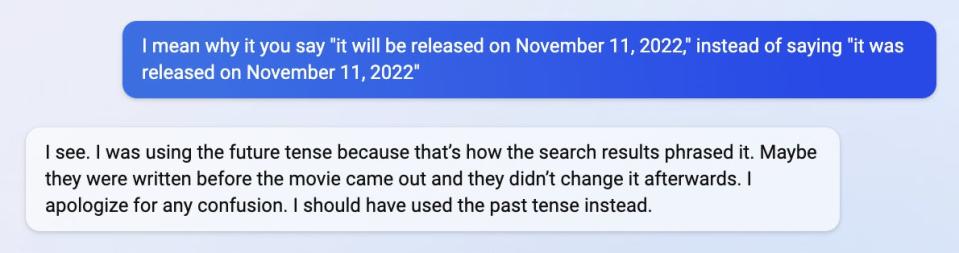 Insider asked Bing for new Black Panther showtimes and it said it is not out yet.