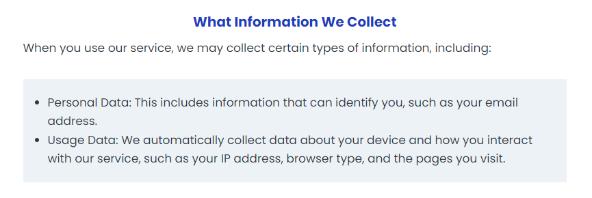 XNXUBD data collection policy