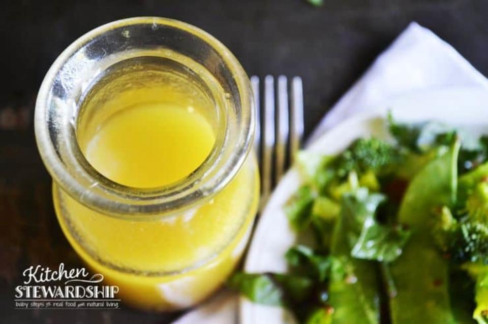 <p>Kitchen Stewardship</p><p>This Asian toasted sesame dressing is bright and refreshing. Pair your salad with a warm bowl of cream of potato soup for an easy weeknight dinner or another entree for a keto approach.</p><p><strong>Get the recipe: <a href="https://www.kitchenstewardship.com/recipe-connection-asian-toasted-sesame-dressing/" rel="nofollow noopener" target="_blank" data-ylk="slk:Asian Toasted Sesame Dressing;elm:context_link;itc:0;sec:content-canvas" class="link ">Asian Toasted Sesame Dressing</a></strong></p>