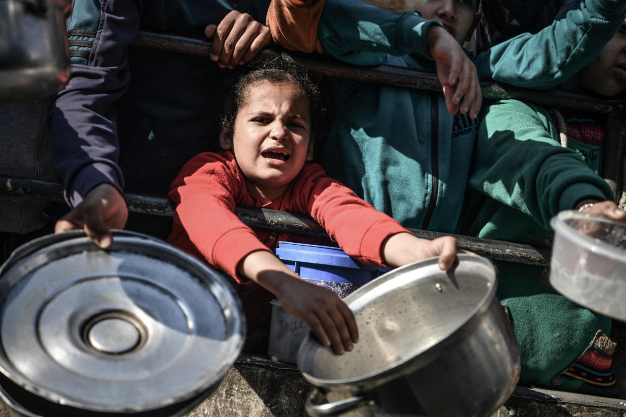 Humanitarian aid for Palestinians in Rafah (Abed Zagout / Anadolu via Getty Images)