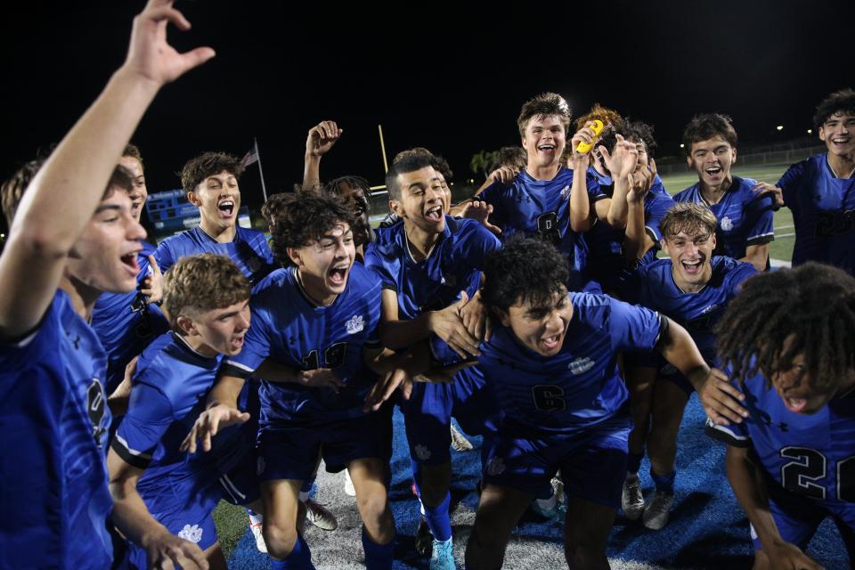 Action from Barron Collier boys soccer 5-2 win over Naples in the CCAC Championships at Barron Collier on Friday, Jan. 5, 2024.