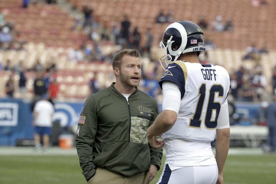 A good match: Rams’ first-year head coach Sean McVay and second-year quarterback Jared Goff have led a turnaround for Los Angeles. (AP)