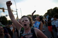 <p>A supporter of Senator Bernie Sanders shouts “election fraud” near the perimeter walls of the 2016 Democratic National Convention in Philadelphia, Pennsylvania, July 26, 2016. (Photo: Adrees Latif/Reuters)</p>