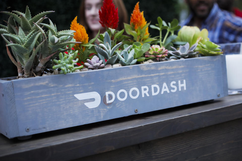 LOS ANGELES, CALIFORNIA - MAY 08: A view of general atmosphere at the Doordash booth at 'Night Market' presented by The Los Angeles Times on May 08, 2019 in Los Angeles, California. (Photo by Tibrina Hobson/Getty Images for Los Angeles Times Food Bowl)