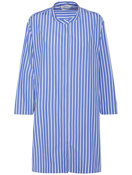 Rovigo Cotton Poplin Striped Long Shirt - 