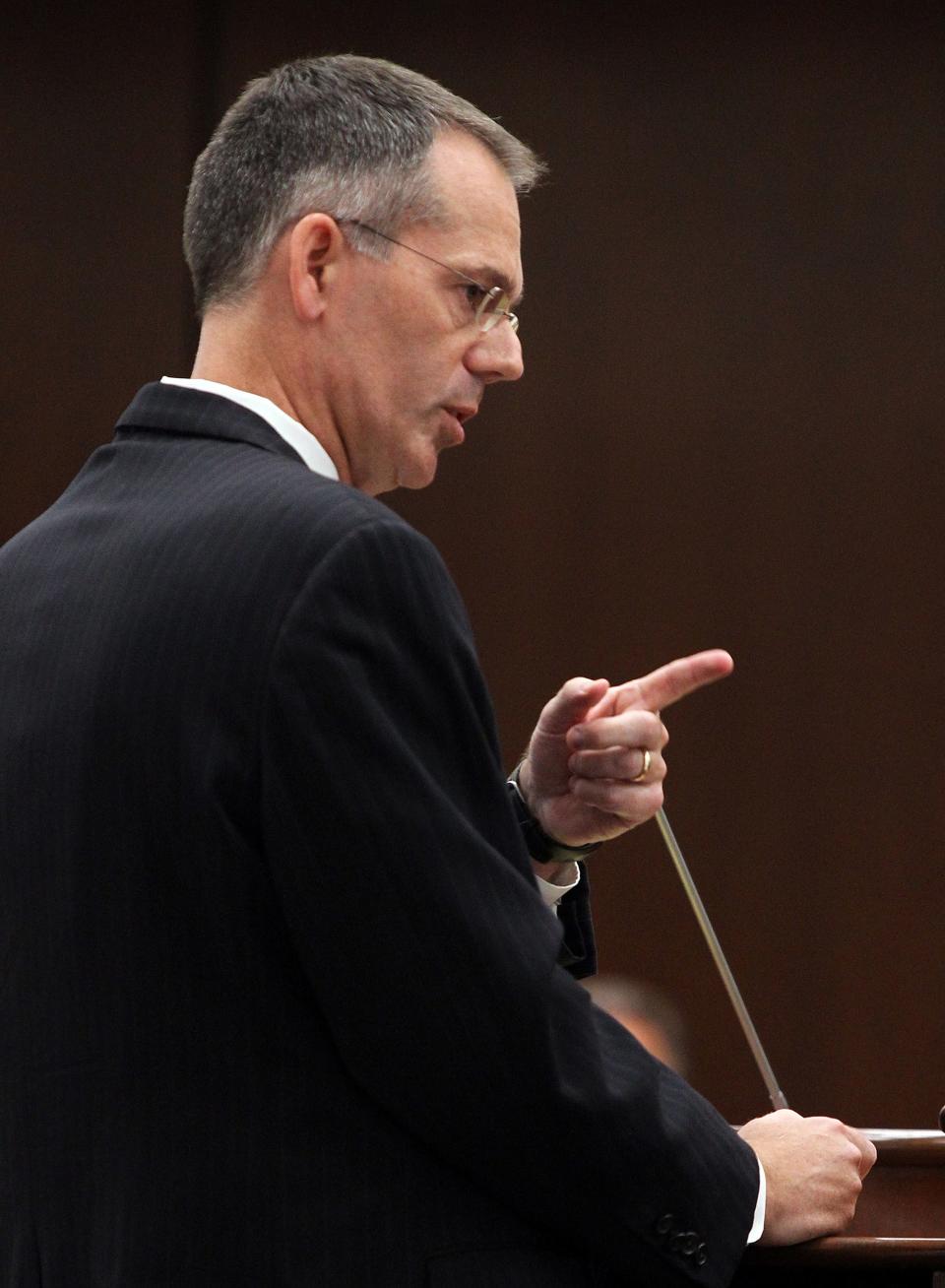 South Carolina Gov. Nikki Haley's attorney Butch Bowers addresses the state House Ethics committee during day one, of their investigation into Haley at the Solomon Blatt Building in Columbia, SC, on June 28, 2012.