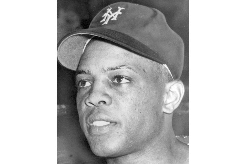 FILE - New York Giants' Willie Mays is shown just before he played his first game in the majors, May 25, 1951. Willie Mays, the electrifying “Say Hey Kid” whose singular combination of talent, drive and exuberance made him one of baseball’s greatest and most beloved players, has died. He was 93. Mays' family and the San Francisco Giants jointly announced Tuesday night, June 18, 2024, he had died earlier in the afternoon in the Bay Area.(AP Photo)