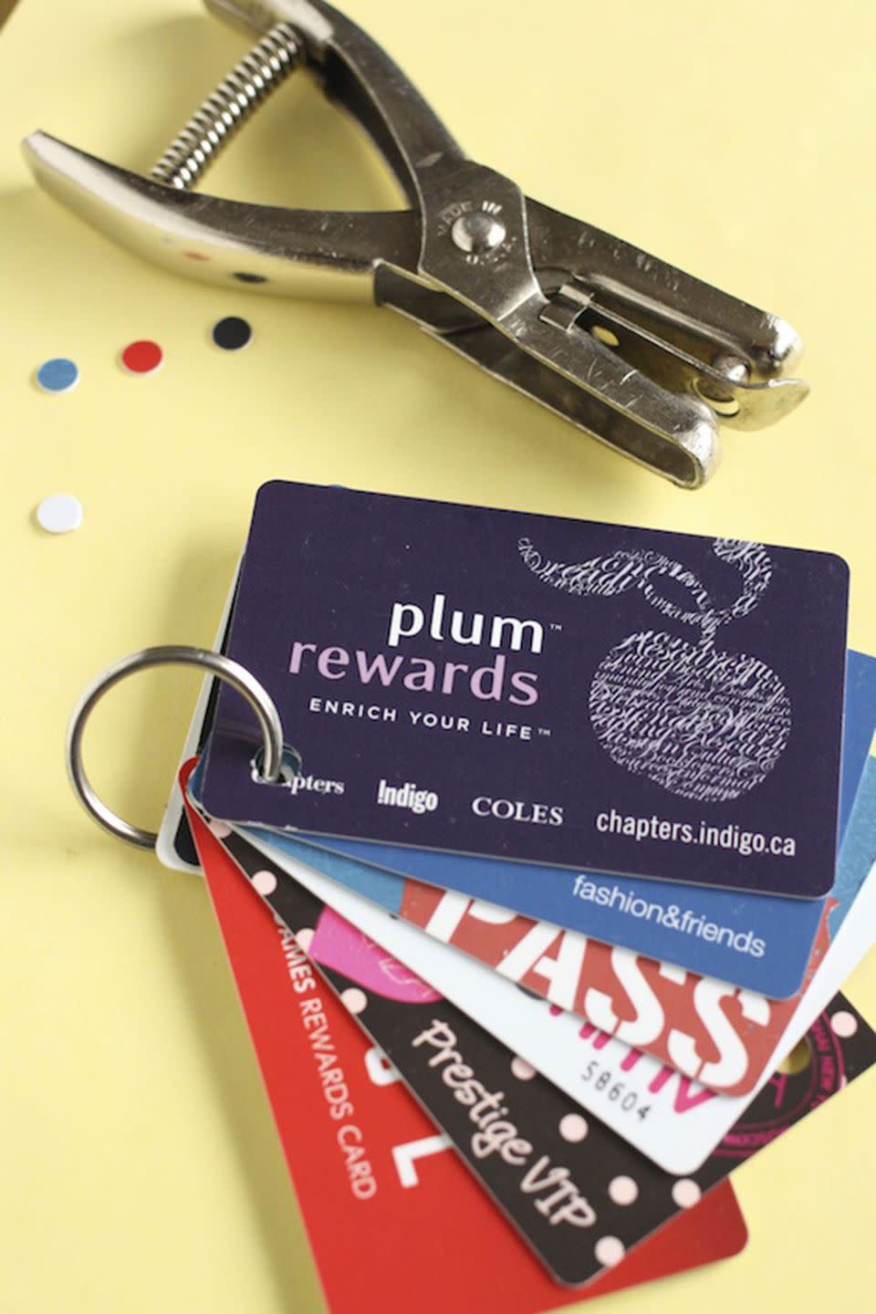 Store gift cards on a keyring.