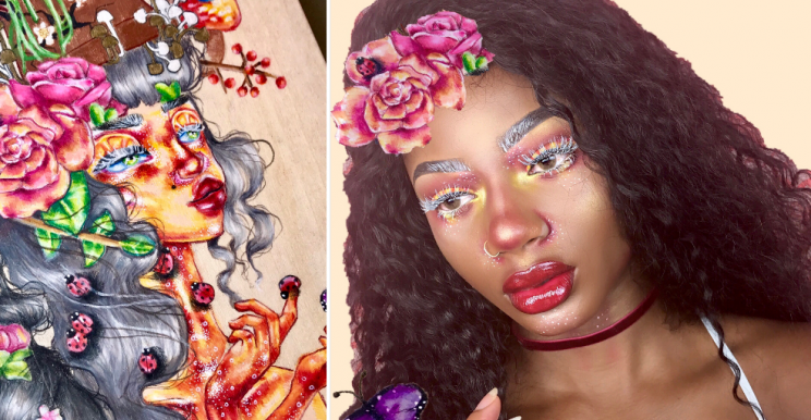 Haylee Anise was inspired by artwork she saw on Instagram, and copied it almost exactly on her face. (Photo: Instagram/hayleeanise)