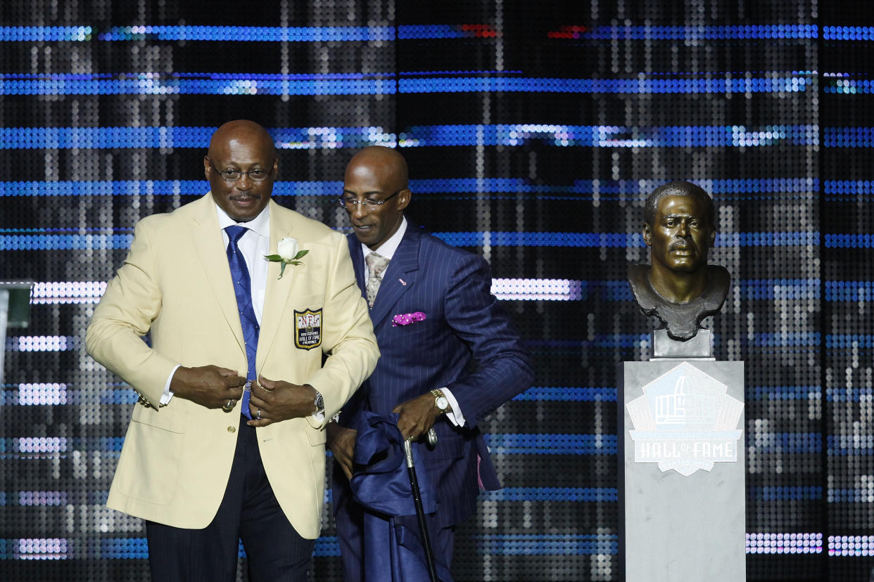 Floyd Little was inducted into the Pro Football Hall of Fame after a lengthy wait. (Photo by Joe Robbins/Getty Images)