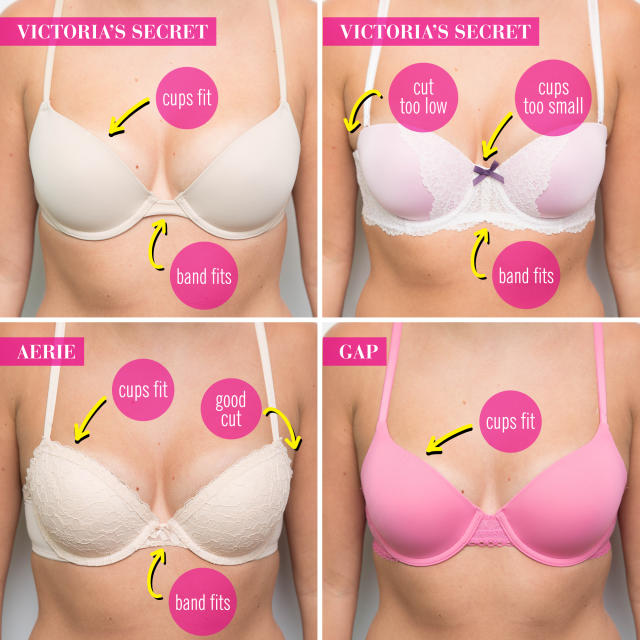 Cosmopolitan on X: 9 women try on 34B bras and prove that bra sizes are  bullish*t:   / X