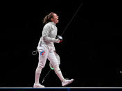 <p>Russia's Sofia Pozdniakova continues the Pozdniakova family Olympic legacy by winning against Sofya Velikaya in the women's individual sabre at the Makuhari Messe Hall on July 26.</p> <p>Pozdniakova's father is a four-time Olympic champion and the current president of the Russian Olympic committee, according to <a href="https://www.nbcolympics.com/news/sofia-pozdniakova-adds-family-legacy-gold-womens-individual-sabre" rel="nofollow noopener" target="_blank" data-ylk="slk:NBC;elm:context_link;itc:0;sec:content-canvas" class="link ">NBC</a>.</p>