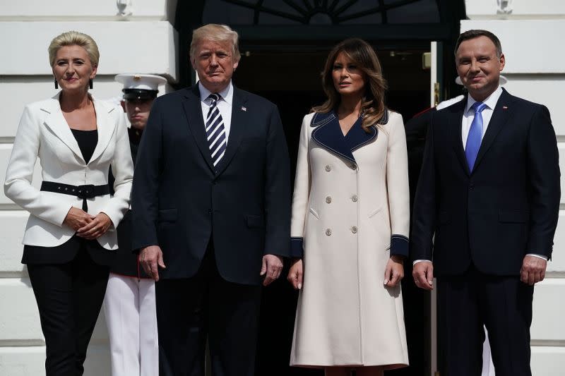 Donald und Melania Trump waren Gastgeber des polnischen Präsidentenpaars, Andrzej Sebastian Duda und seiner Frau Agata Kornhauser-Duda. (Foto: Getty Images)