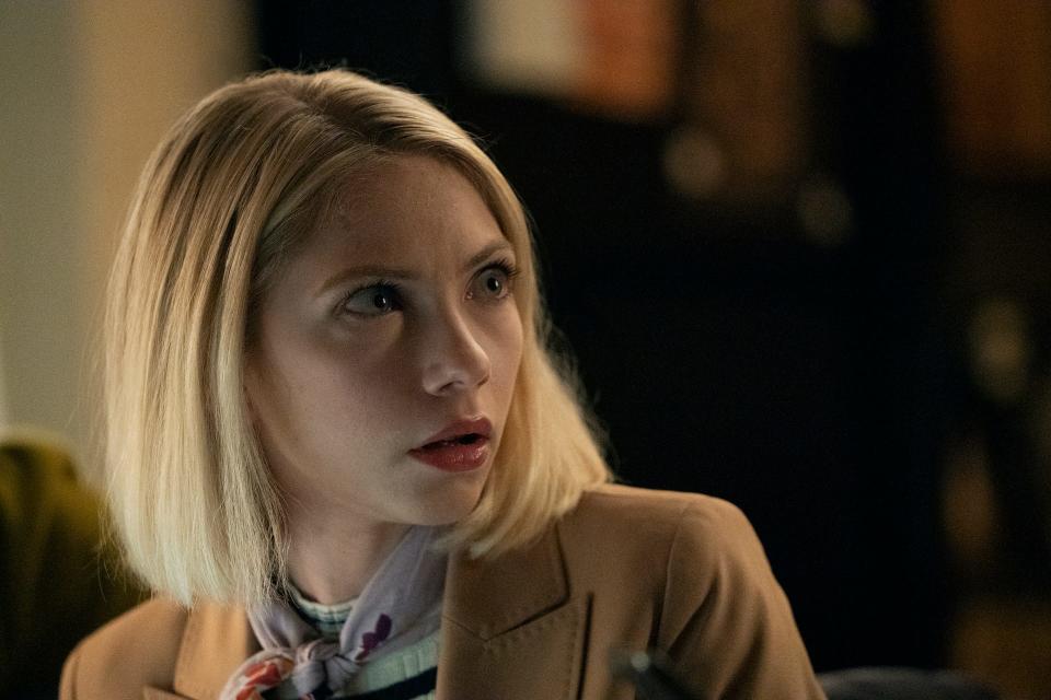 Tavi Gevinson as Ms. Keller, a teacher with inappropriate relationships with her students, in HBO Max's remake of teen soap "Gossip Girl."