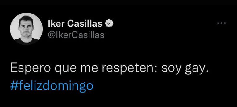 El tuit en la cuenta de Iker Casillas