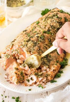 Baked Salmon with Garlic Butter and Herbs