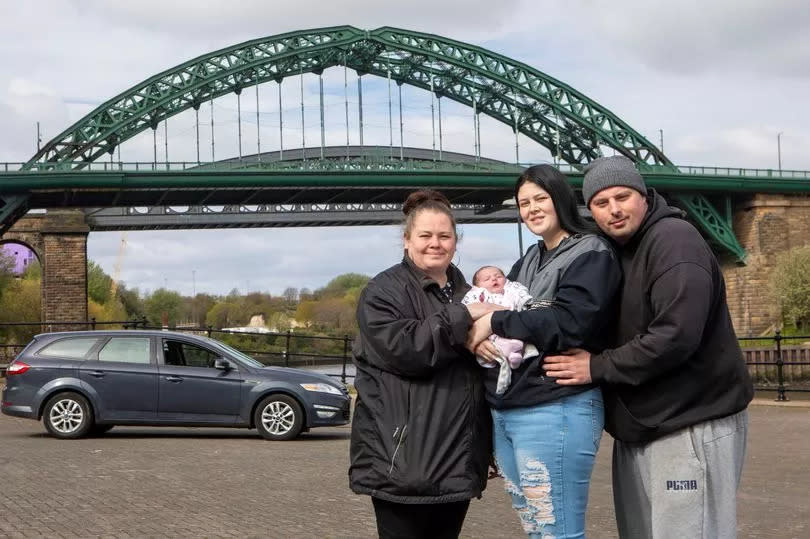 Demi Clark went in to labour and was helped by her mother Maria Clark while partner Daniel Moy looked for help