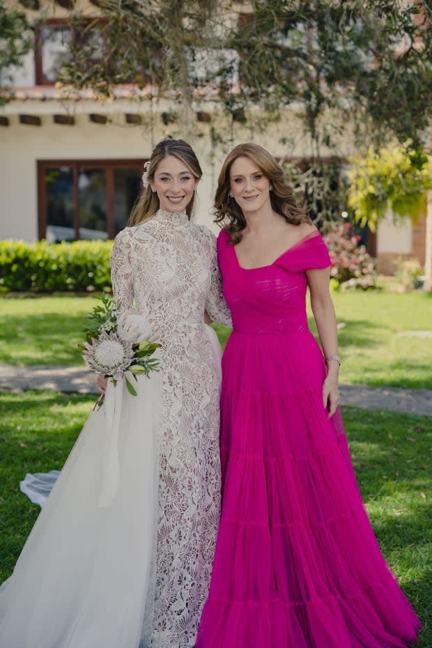 The bride and her mother in custom Francesca Miranda.<p>Photo: Miguel Villasmil/Courtesy of Francesca Miranda</p>