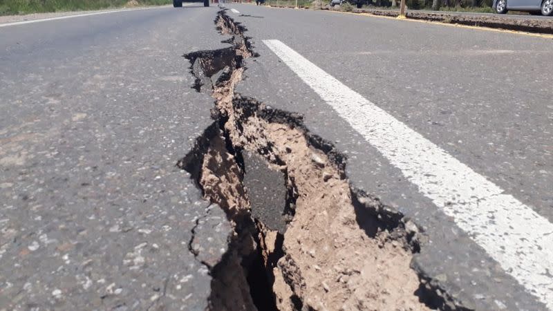 Damage following an earthquake in west-central Argentina