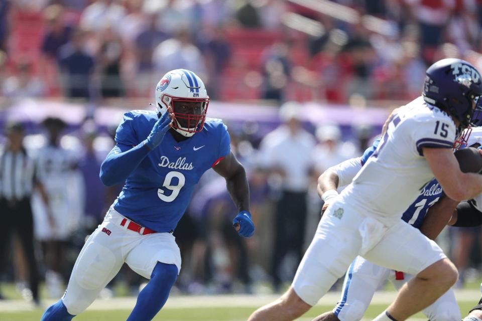 Nelson Paul finished his fifth season at SMU with 4.5 sacks, including 1.5 in Saturday's American Athletic Conference Championship win at Tulane.