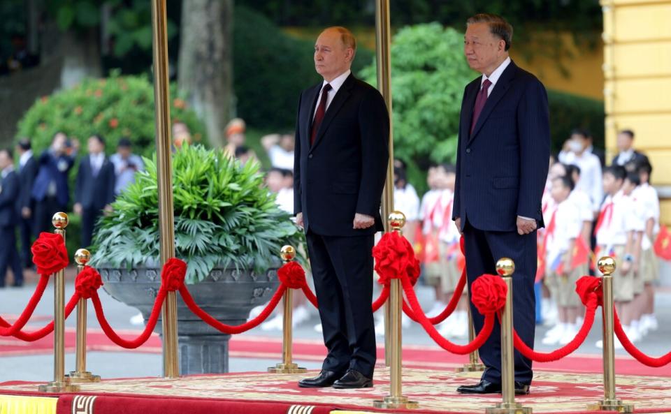 俄羅斯總統蒲亭在20日抵達越南進行國是訪問。 (圖:克宮)