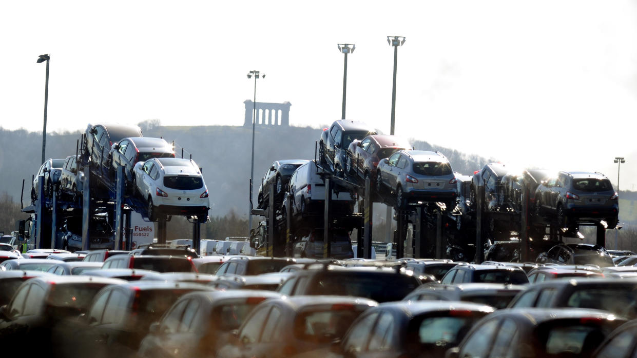 Nissan cars at the Nissan Factory in Sunderland, as the Japanese car giant will today deliver a huge boost to the economy by announcing plans to build a new model at its UK factory under a &pound;125 million investment programme, creating 2,000 new jobs.