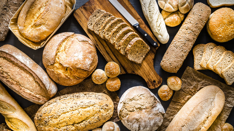 Array of artisanal breads