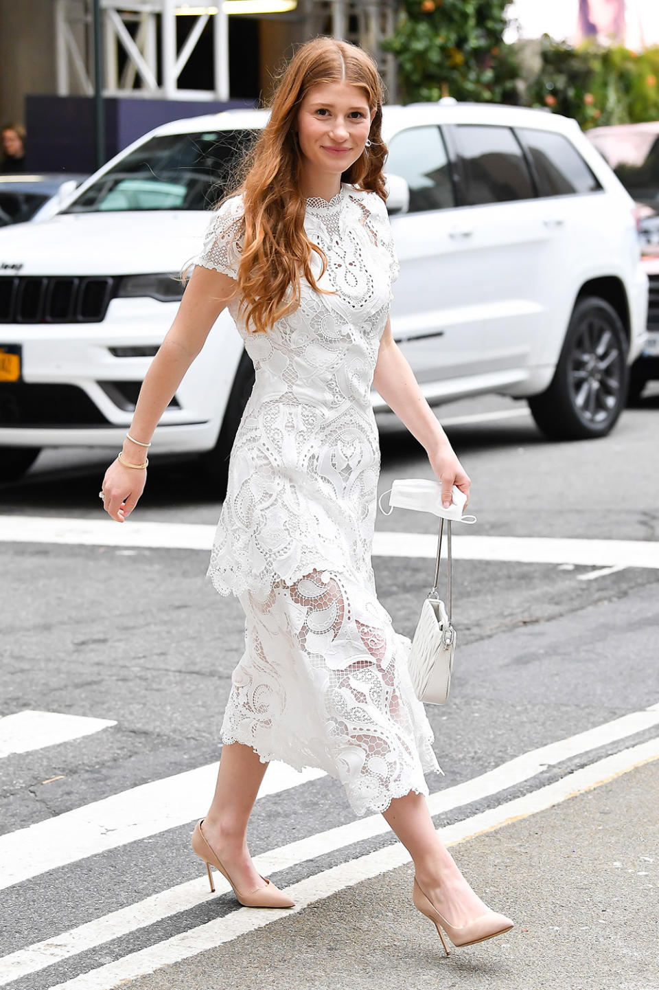 <p>The bride-to-be was glowing in her all-white ensemble. </p> <p>"They kicked off the celebrations ... in N.Y.C.," a source previously told PEOPLE. "Jennifer was with her family and friends yesterday and Nayel with his."</p> <p>"<a href="https://people.com/human-interest/jennifer-gates-preps-for-wedding-to-nayel-nassar-with-mom-melinda-gates-help-source/" rel="nofollow noopener" target="_blank" data-ylk="slk:They both seem very excited;elm:context_link;itc:0;sec:content-canvas" class="link ">They both seem very excited</a> about their wedding week,"<a href="https://people.com/human-interest/melinda-gates-spends-time-daughter-jennifer-before-wedding/" rel="nofollow noopener" target="_blank" data-ylk="slk:the source added.;elm:context_link;itc:0;sec:content-canvas" class="link "> the source added. </a></p>