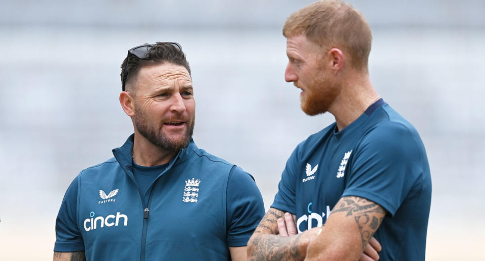 Pictured left to right, England coach Brendon McCullum and Ben Stokes.