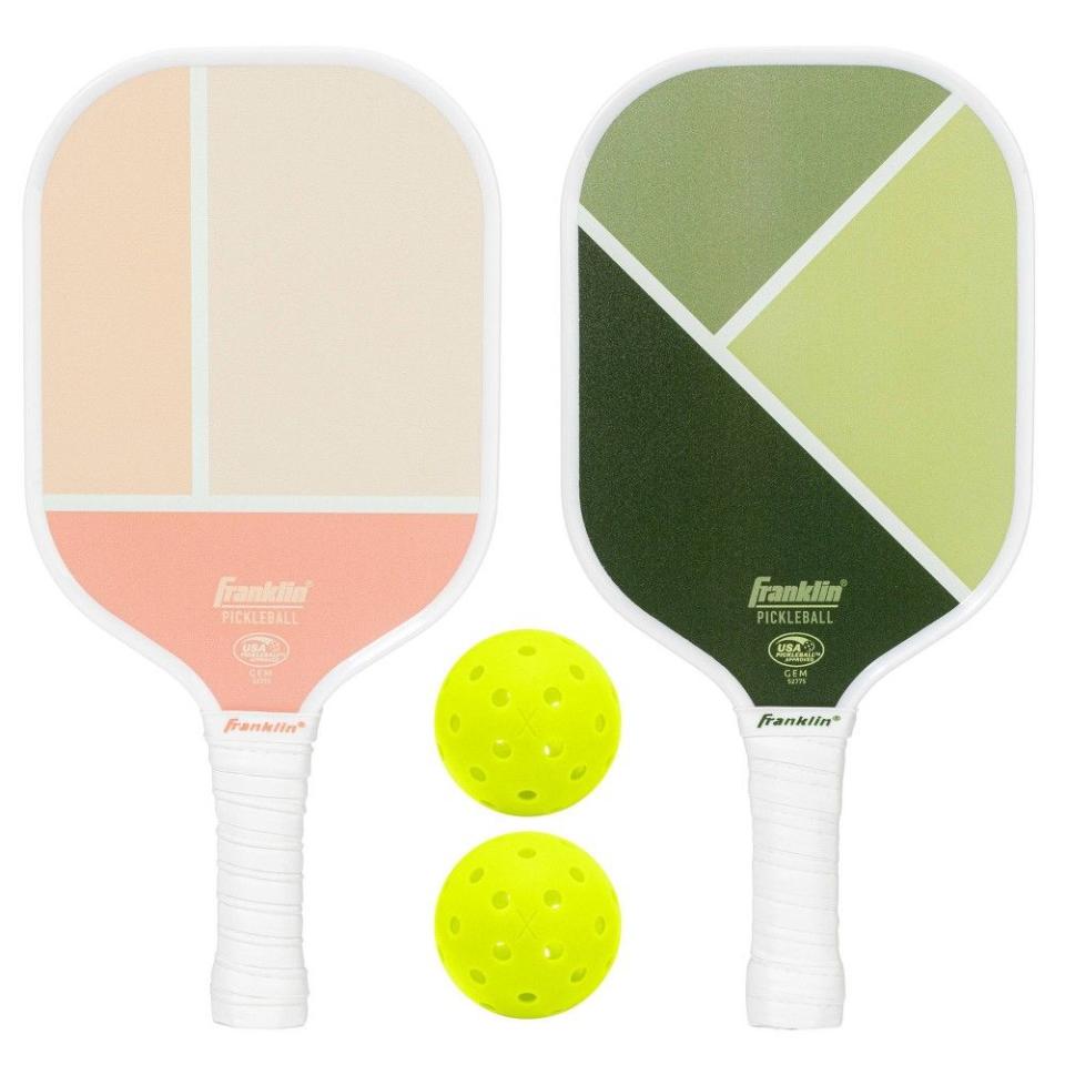 <p><a href="https://go.redirectingat.com?id=74968X1596630&url=https%3A%2F%2Fwww.target.com%2Fp%2Ffranklin-sports-2-player-poly-pro-pickleball-set-with-balls-pink-green%2F-%2FA-88952341&sref=https%3A%2F%2F" rel="nofollow noopener" target="_blank" data-ylk="slk:Shop Now;elm:context_link;itc:0;sec:content-canvas" class="link ">Shop Now</a></p><p>Franklin Sports 2 Player Poly Pro Pickleball Set with Balls - Pink/Green</p><p>target.com</p><p>$59.99</p>