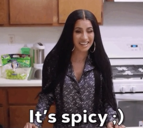 Cardi B on "73 Questions With Vogue" saying, it's spicy