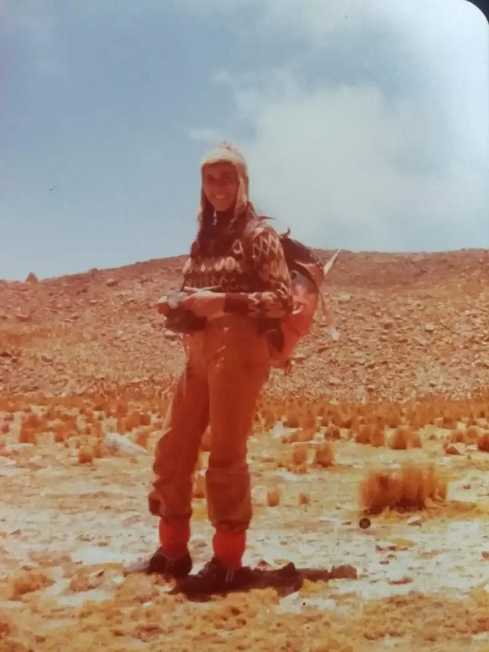 Altamirano is pictured hiking before her 1981 disappearance (Jam Press)