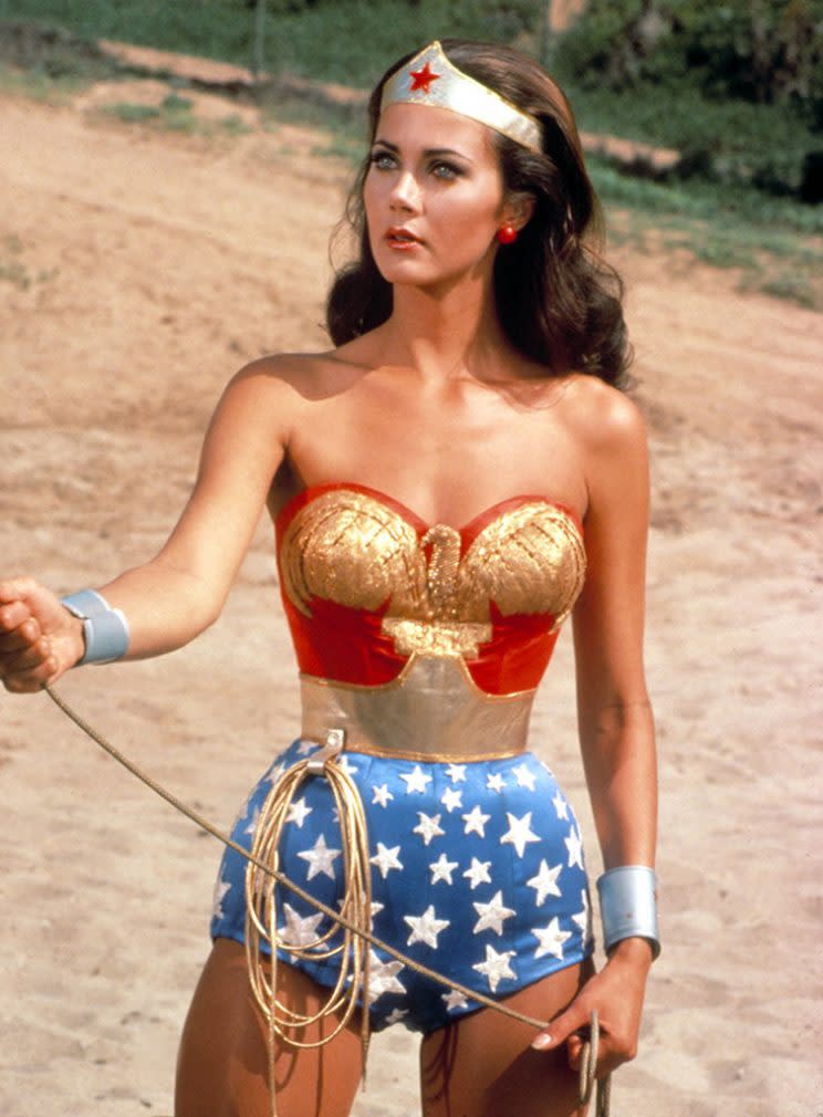 Lynda Carter as Wonder Woman on TV.