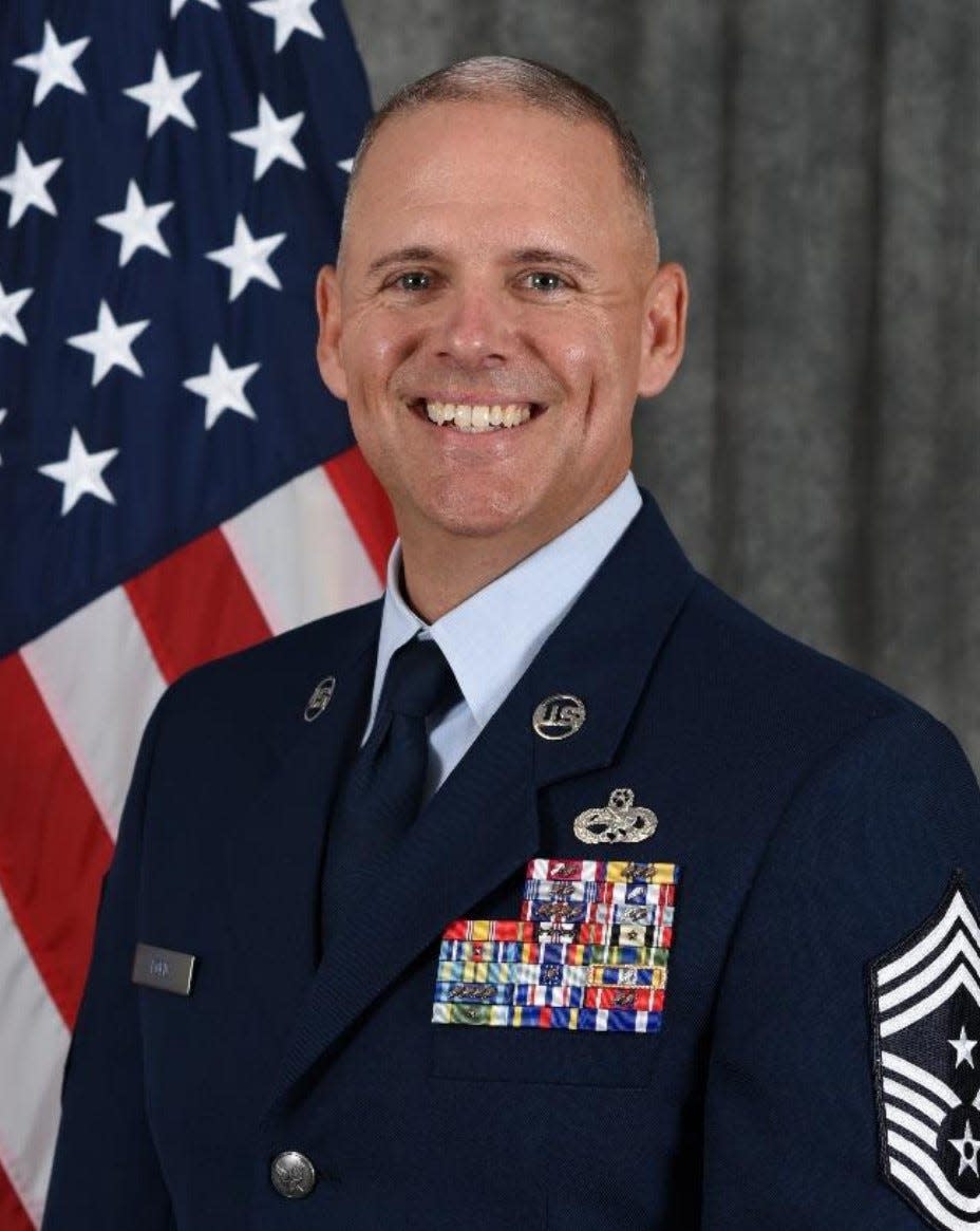 Chief Master Sergeant William G. Ford was transferred to Holloman Air Force Base as new Command Chief for the base. Ford was also present at the ceremony alongside Ethridge on May 17, 2024.