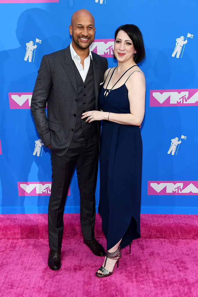 <p>Keegan-Michael Key and Elisa Pugliese attend the 2018 MTV Video Music Awards at Radio City Music Hall on August 20, 2018 in New York City. (Photo: Nicholas Hunt/Getty Images for MTV) </p>